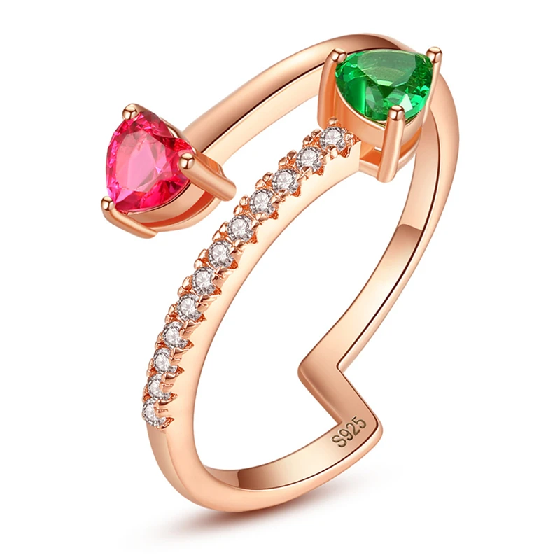 

New female geometric zircon ring simple design cold wind index finger ring opening adjustable Valentine's day gift