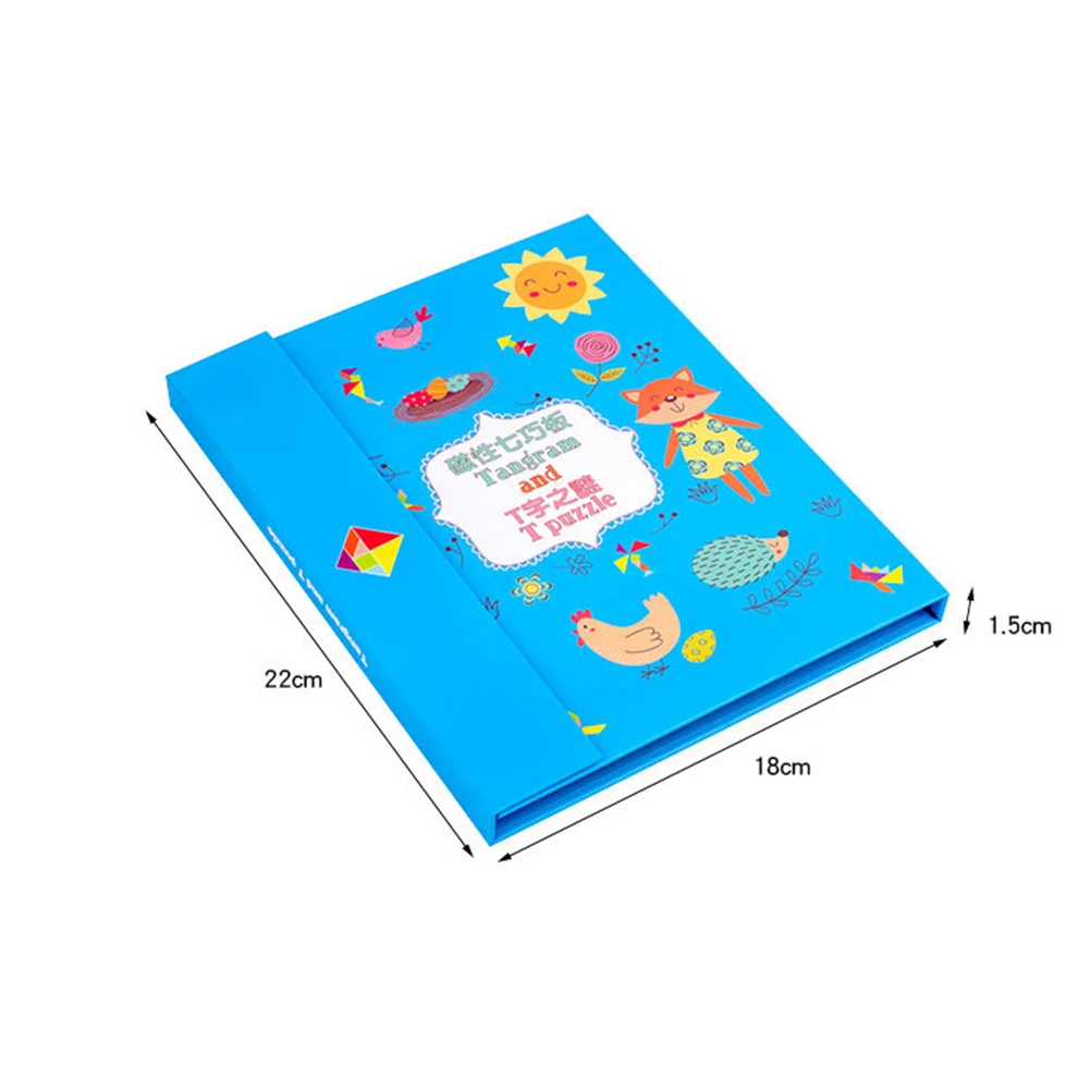 Kids Magnetic Wooden 3D T Tangram Jigsaw Puzzle Board Game Baby Early Educational Toy Gift for Children Learning Developing Toys