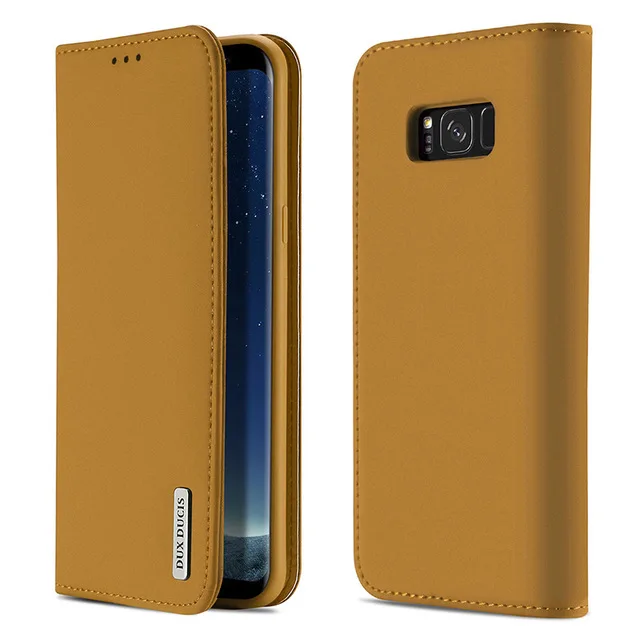 Чехол DUX DUCIS из натуральной кожи для samsung Galaxy S8, винтажный Магнитный Флип-кошелек, чехол для телефона samsung S8 Plus S8+ Coque - Цвет: Khaki