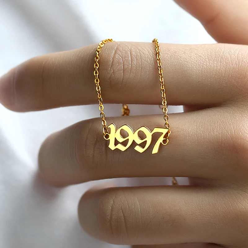 Минимализм старые английские ожерелья с цифрами женские украшения буквами на 1991