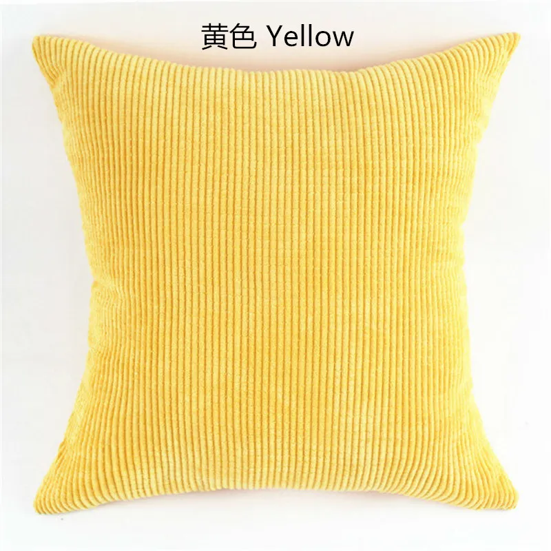 Small Golden yellow Полоса мягкого вельвета на плюшевой подкладке; одноцветные Цвет подушка покрытие домашний декор диван кровать диванные подушки, Наволочки на заказ 40*40/45/50/55/60/65 см - Цвет: Small Golden yellow