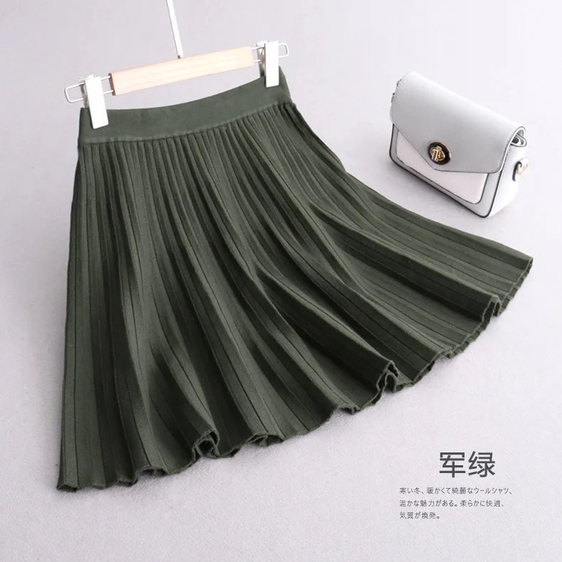 

Schoolgirl Women Fashion Sexy Lady Cosplay Sleepwear Sweat Knitted Mini Pleated Short Skirt Autumn Winter