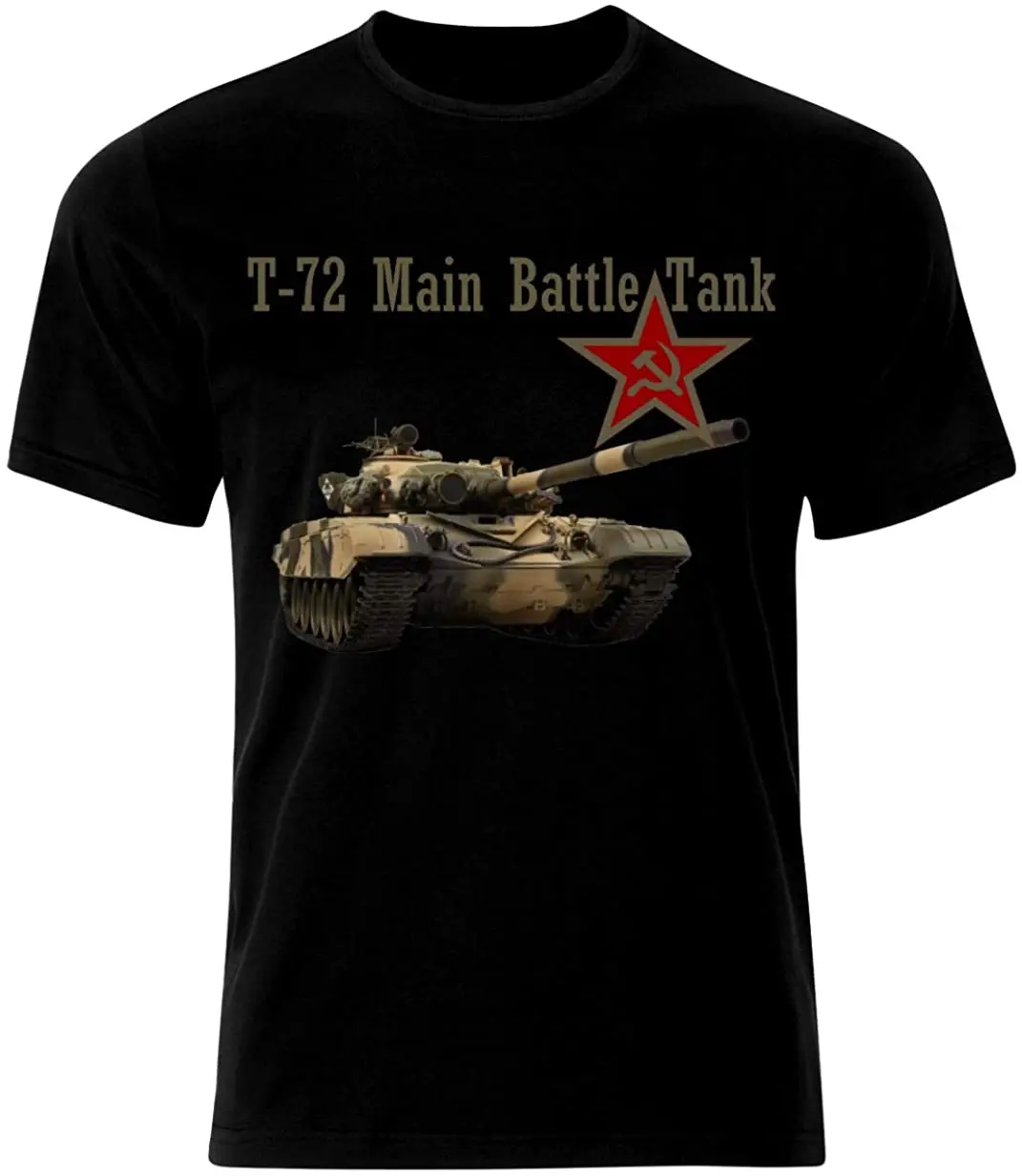 

T-72 Main Battle Tank T-Shirt Soviet Cold War Military Equipment Cotton O-Neck Short Sleeve Men's T Shirt New Size S-3XL