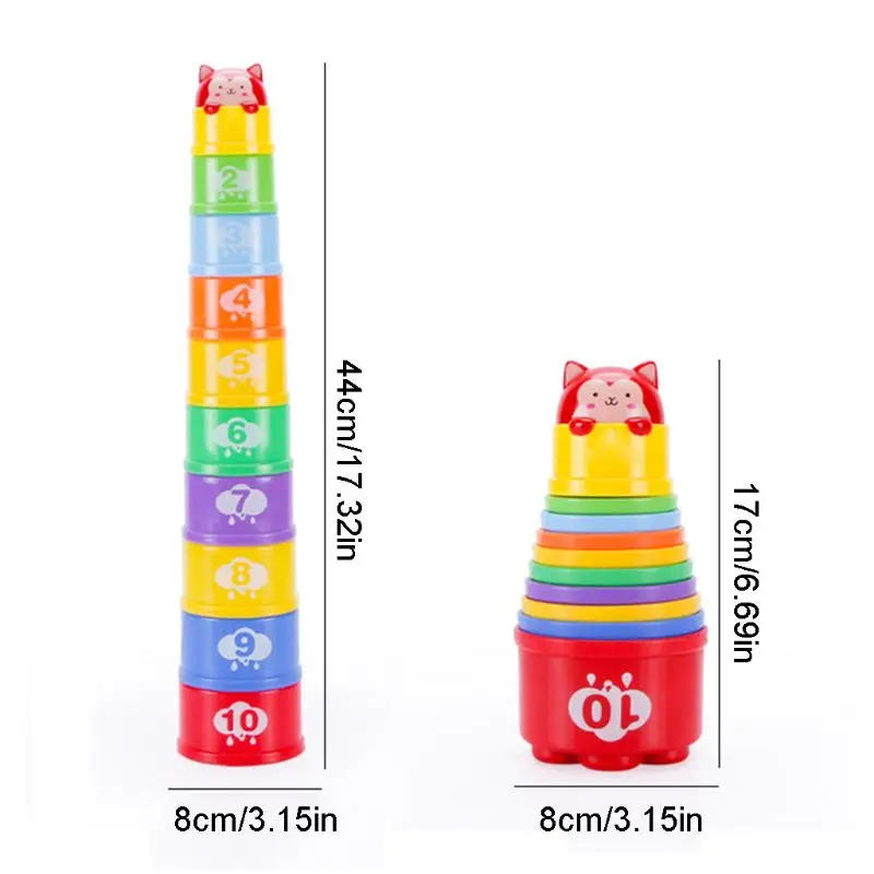 

Toddler Bath Stacking Cups for Baby and Kids Montessori Stackable Nesting Water Toys for Travel