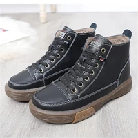 retro genuine leather boots women autumn winter new comfortable soft bottom color matching womens shoes martin boots