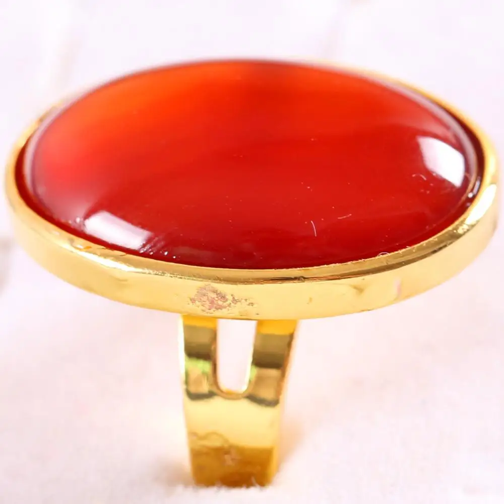 Кольцо на палец для женщин и мужчин регулируемое кольцо из красного сердолика с