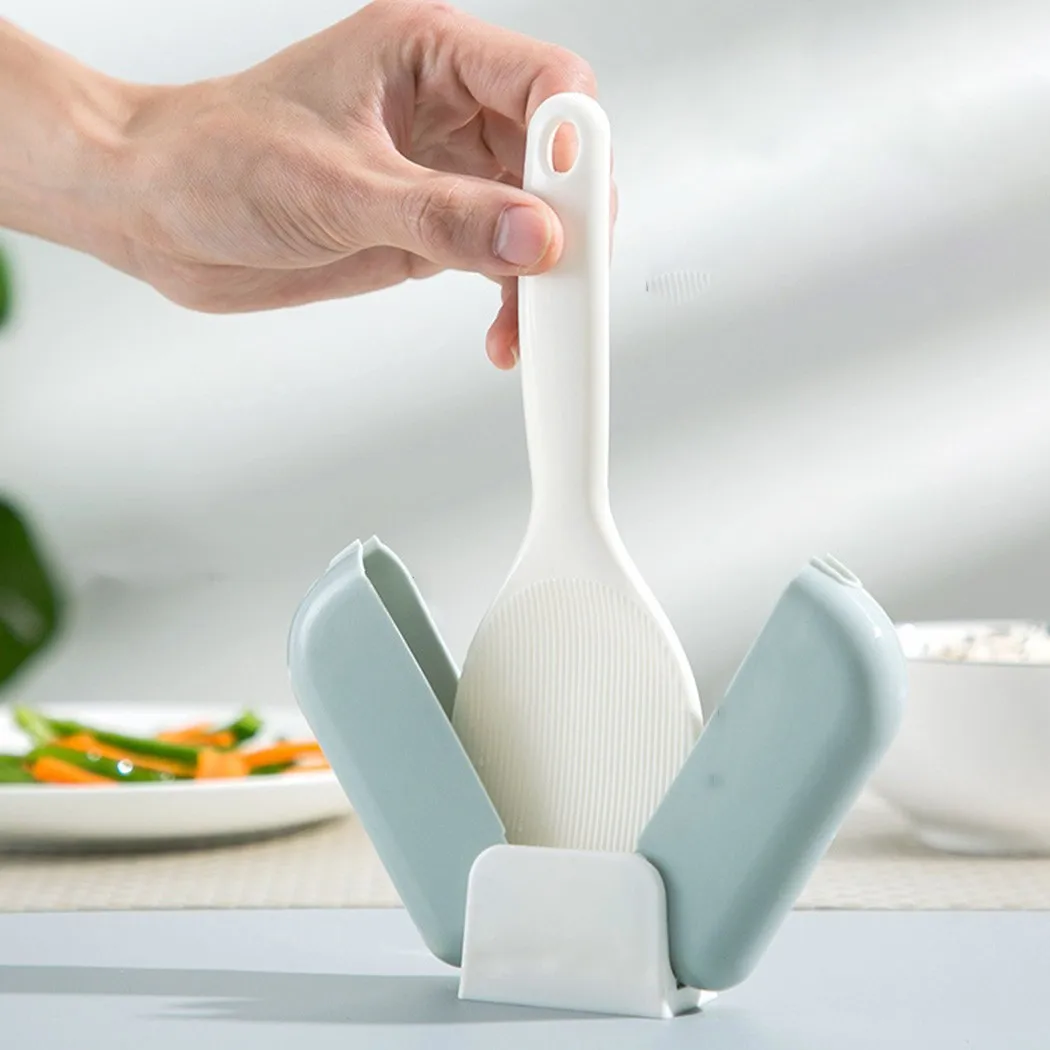 

1*Rice Spoon Storage Rack 20*5*3cm Vertical Rice Scoop Holder Can Automatically Open And Close Household Dustproof