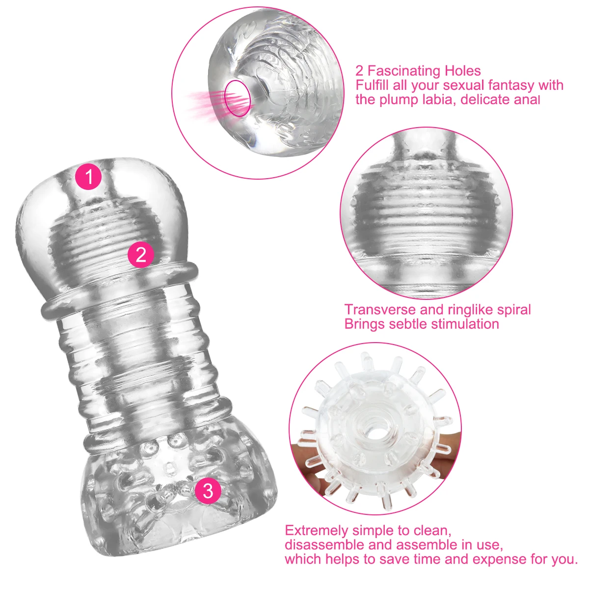 Мужской мастурбатор чашка мягкая киска оральная секс машина игрушка прозрачная