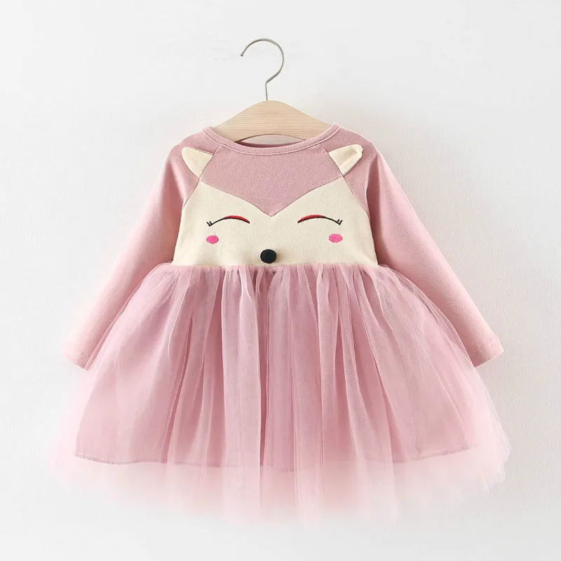 Baby Girls Clothes 2019 Autumn Winter Newborn Long Sleeve Fox Princess Dress Infant 1st Year Birthday Party Dresses | Детская одежда и