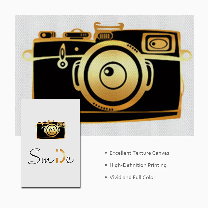 

Nordic Style Golden Camera Wall Art Canvas Painting Love Quote Poster Print Modern Minimalist Picture for Living Room Home Decor