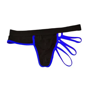 Ice Silk мужские бикини стринги Нижнее белье с низкой талией мужские полупрозрачные полоски ягодицы трусики черный, красный, розовый, зеленый, синий ZJH0936