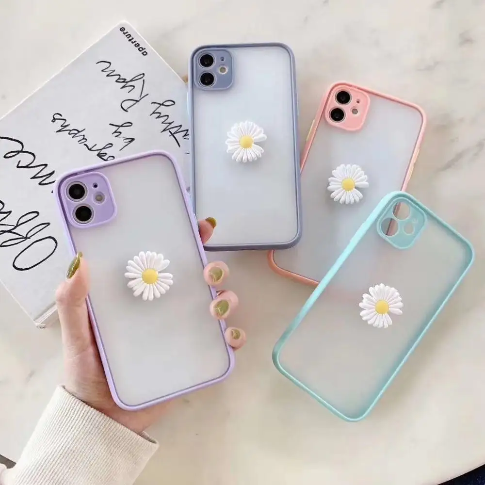 Защитный чехол для телефона с 3D ромашками iphone 6 6S 7 8 Plus X XS XR S 11 Pro Max Huawei P30 P40 Mate 20 30 nova