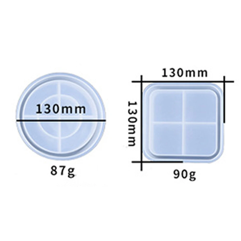 

1Pcs Small Round Square Dish Silicone Mold Crystal Epoxy Resin Tray Casting Mold DIY Plate Crafts Making