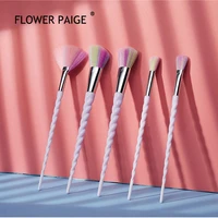 unicorn makeup brush flower paige spiral pattern horn shaped makeup brushes brow brush eyeshadow brush 10pcs