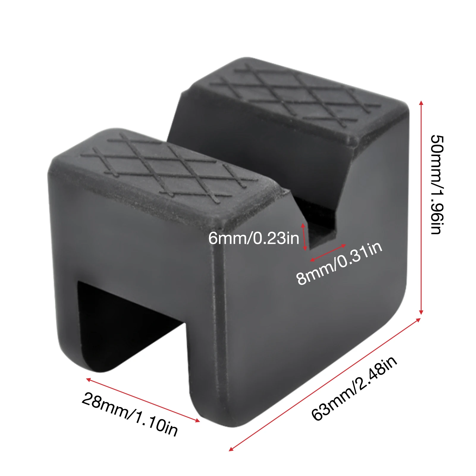 1Pc Universal Rubber Slotted Jack Pad For Stand Car Lift Adaptor With Frame Rail Pinch Max 3 Tons |