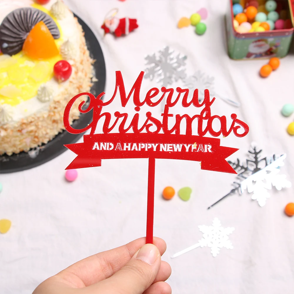 1 шт. креативные акриловые украшения для торта флаги рождественские открытки