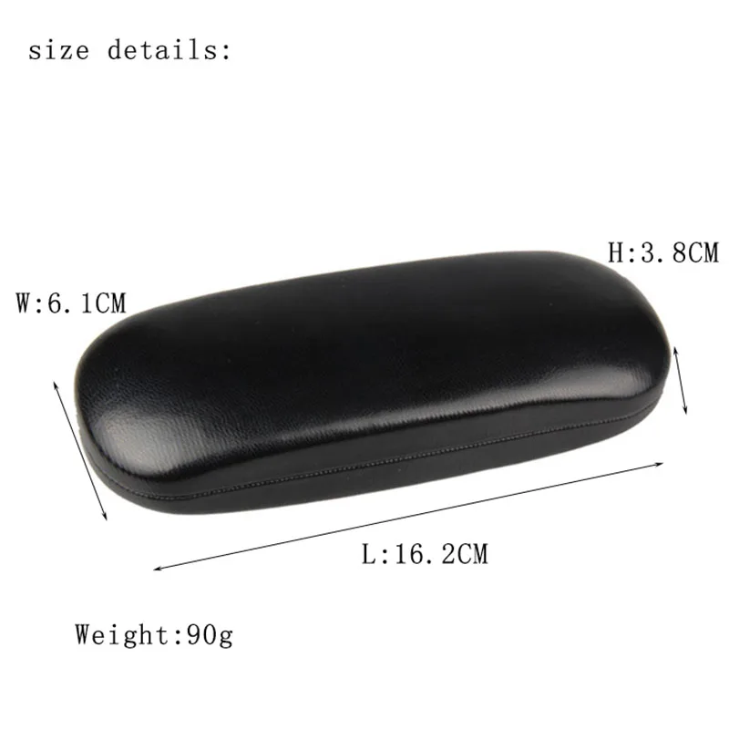 

Hot Leather Glasses Case For men Waterproof Hard Frame Eyeglasses Case Women Reading Glasses Box Black Spectacle Cases