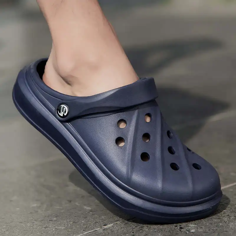 

Hardloop Schoenen Men's Clogs Yellow Summer Slippers Rubber Hard-Wearing Sandals Men's Brand Bascette Beach Shoes Man Tennis