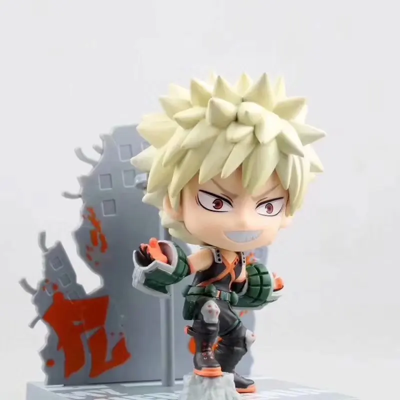 

10CM Japanese anime figure My Hero Academiaaction Bakugou Katsuki Midoriya Izuku Todoroki Shoto figure collectible model toys