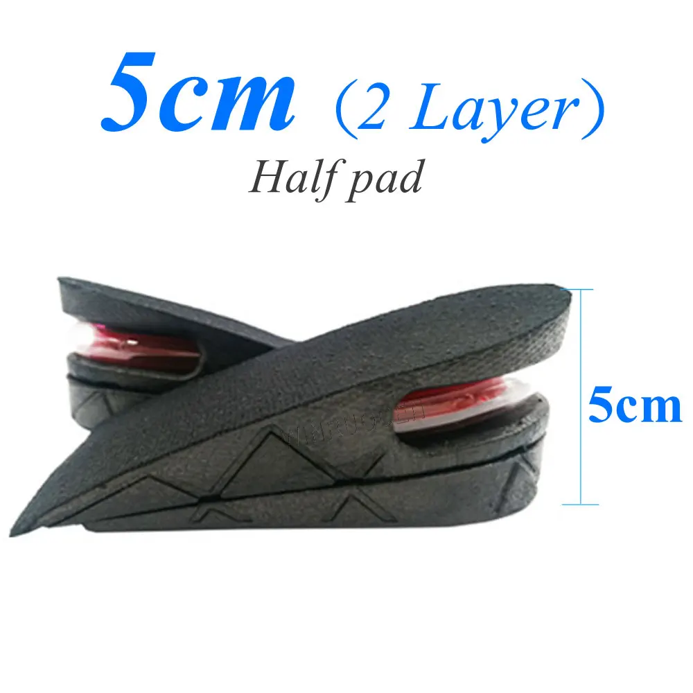 Half pad Height 5cm 3-9 см, увеличивающая рост стелька, подстилка, регулируемая высота, подтяжка обуви, вставка на каблуке выше, для женщин, мужчин, унисекс, качественные подушечки для ног - Цвет: Half pad Height 5cm