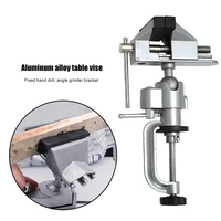 portable 360%c2%b0 table vise multifunctional aluminium alloy swivel bench vise clamp woodworking electric drill stand rotating tools