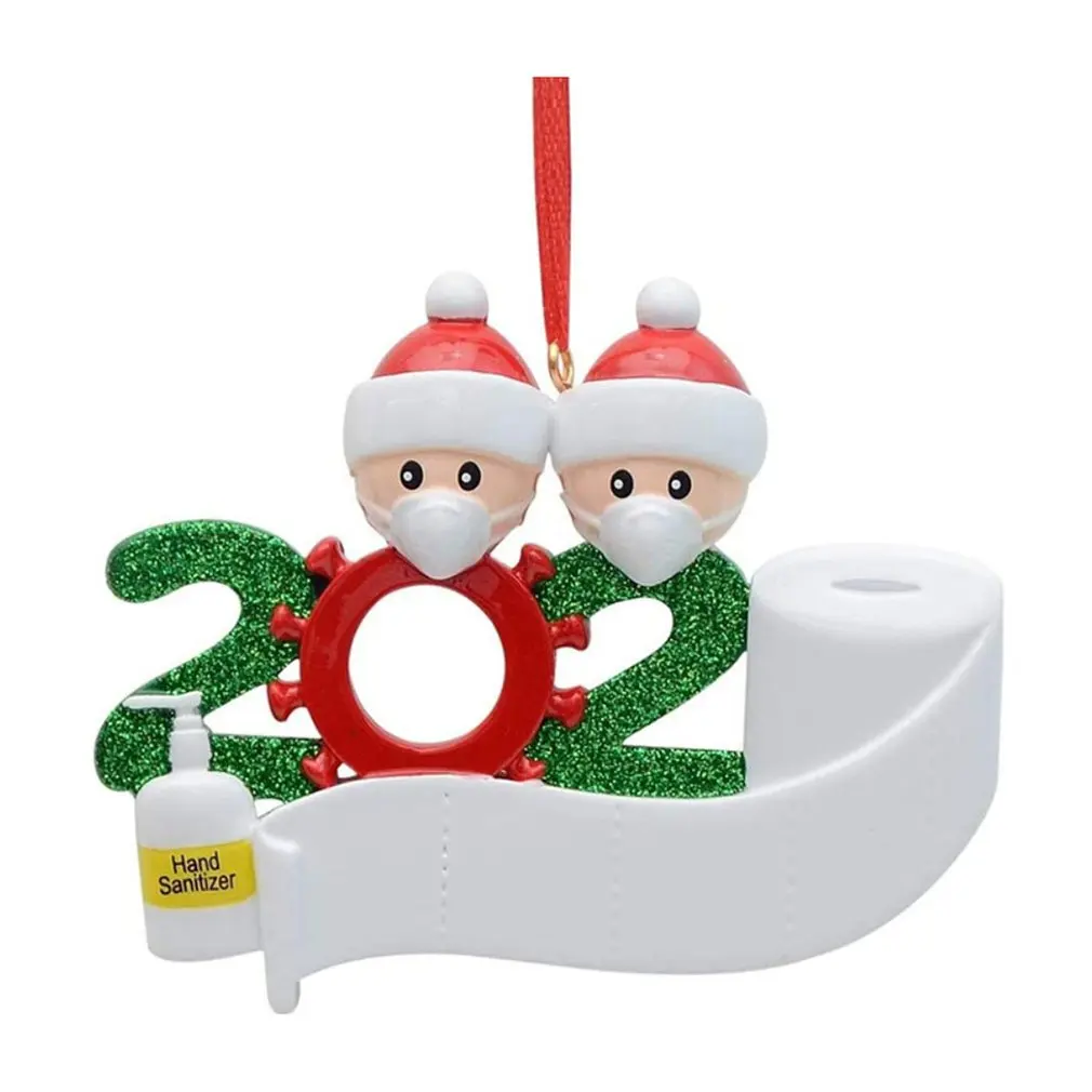 

2020 DIY Christmas Quarantine Decoration Santa Claus Personalized Hanging Pendants Party Distancing Santa Claus Ornament Gift