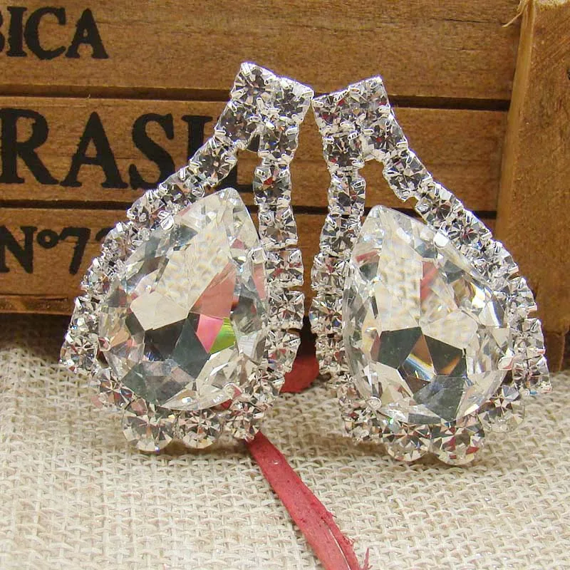 1 шт. темпераментные прозрачные серьги гвоздики со стразами с прозрачными