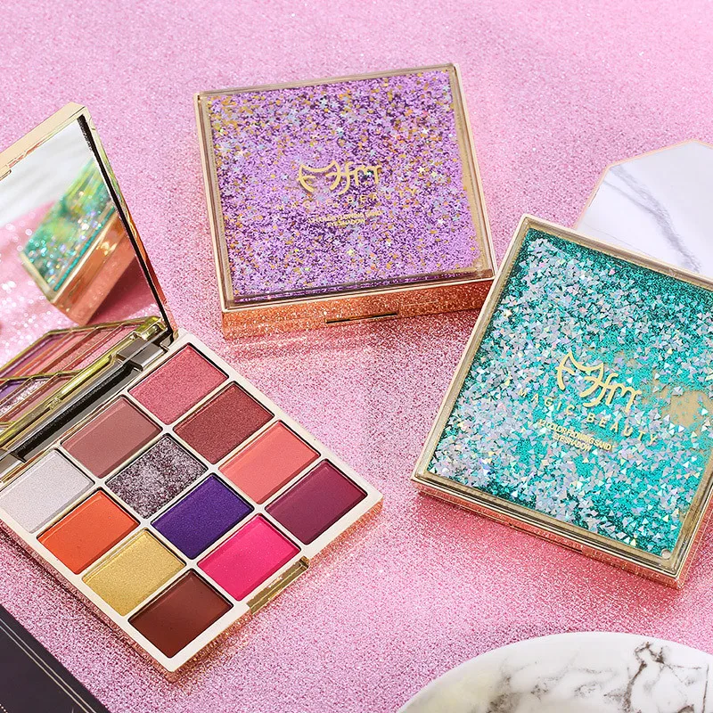 Новинка 12 цветов блестящая матовая палитра теней для век макияж высокая