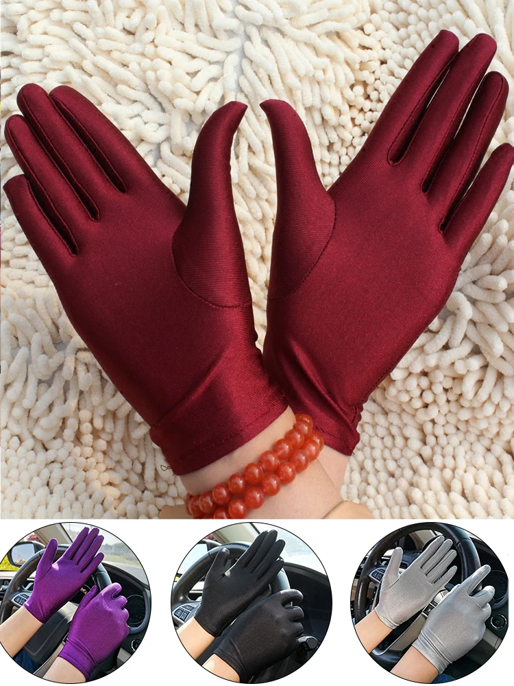 Летние сексуальные женские перчатки из спандекса, солнцезащитные перчатки для вождения с защитой от УФ-лучей, эластичные тонкие короткие р...