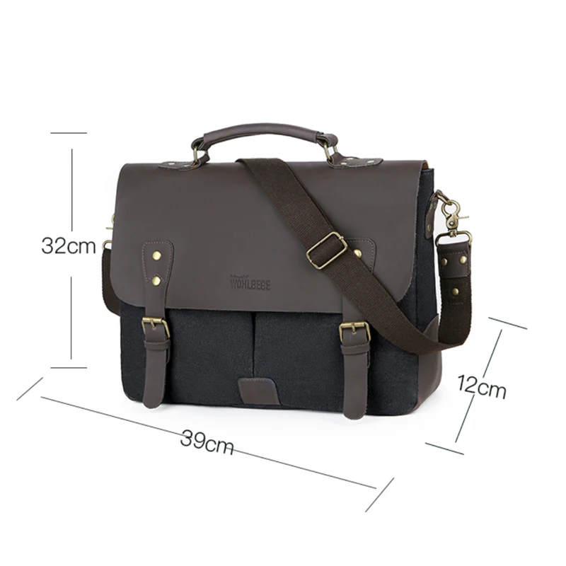 

Business Laptop Bag Canvas briefcase men's shoulder bag advanced 14 inch computer handbag retro men's messenger bag