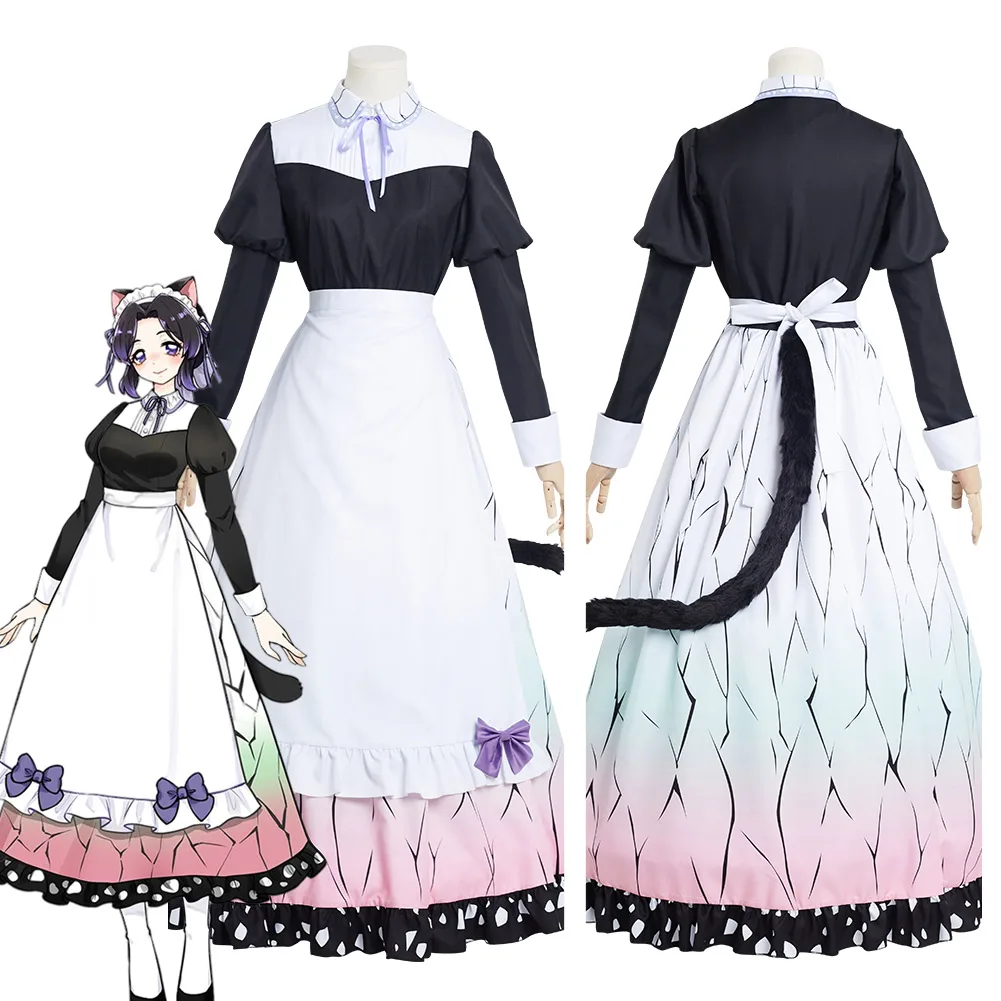 

Anime Demon Slayer Kochou Shinobu Cosplay Costume Maid Dress Kimono Outfits Halloween Carnival Suit Re-creation Design