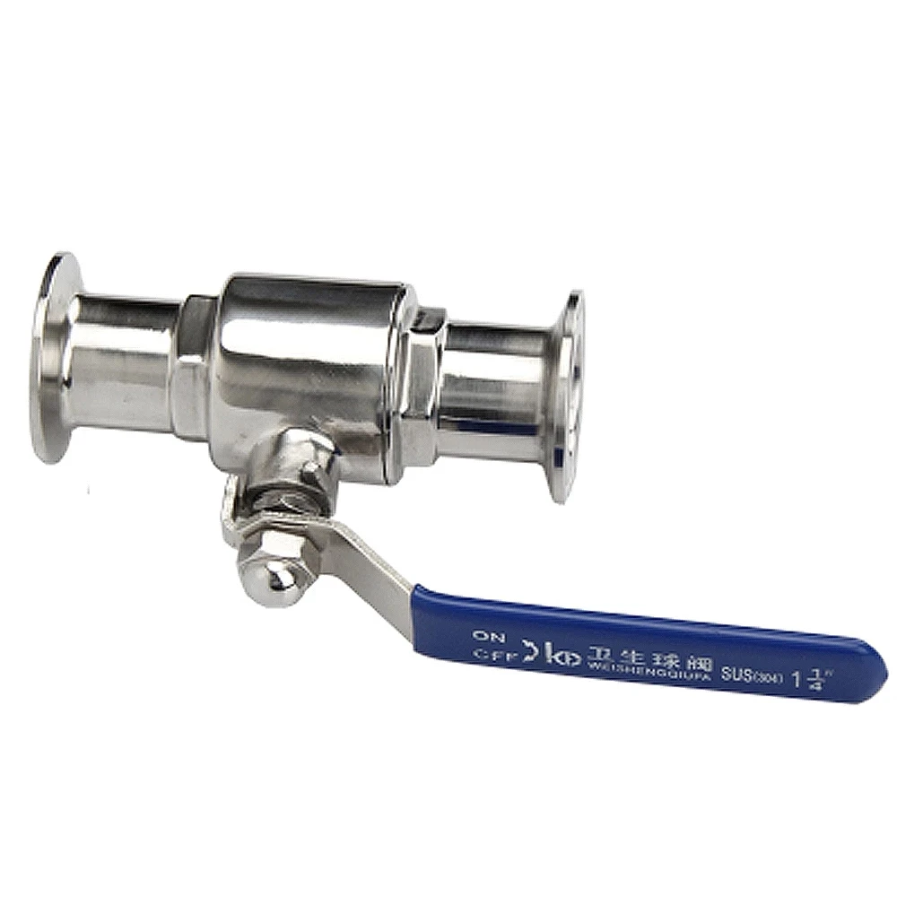 

57mm 304 Stainless Steel Sanitary Ball Valve two piece Tri Clamp Ferrule Type For Food Homebrew Product