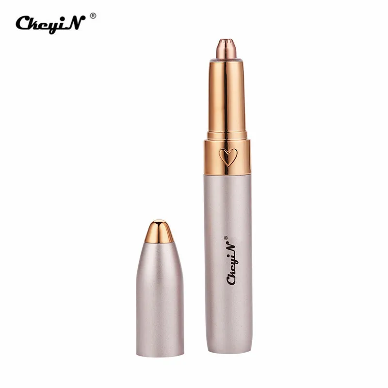 

Electric Eyebrow Trimmer Portable Hair Remover Rechargeable Razor With 18k Gild Blade For All Body Parts in Pen Size For Women