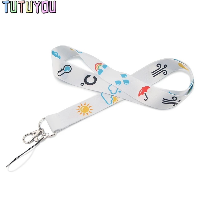 PC1651 Weather Symbol Lanyards для брелка ключей ID Card Pass Gym мобильный телефон USB значок брелок