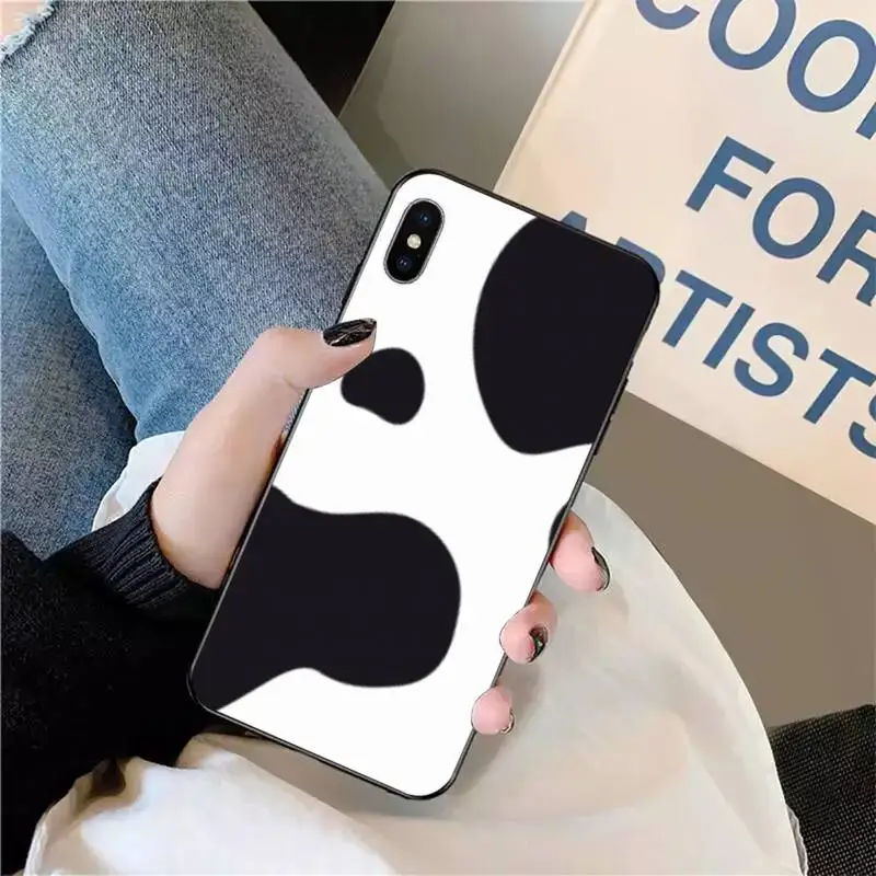 

Cow Print Cartoon Black and White Phone Case for iPhone 11 12 pro XS MAX 8 7 6 6S Plus X 5S SE 2020 XR mini