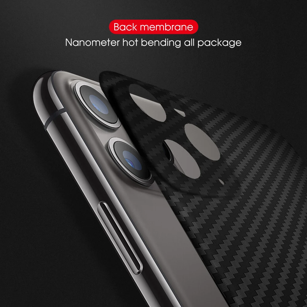 3D Carbon Fiber Film Back Stickers For iPhone 11 Pro Max iphone11 Luxury Color Skin Sticker iphone 11pro | Мобильные телефоны и