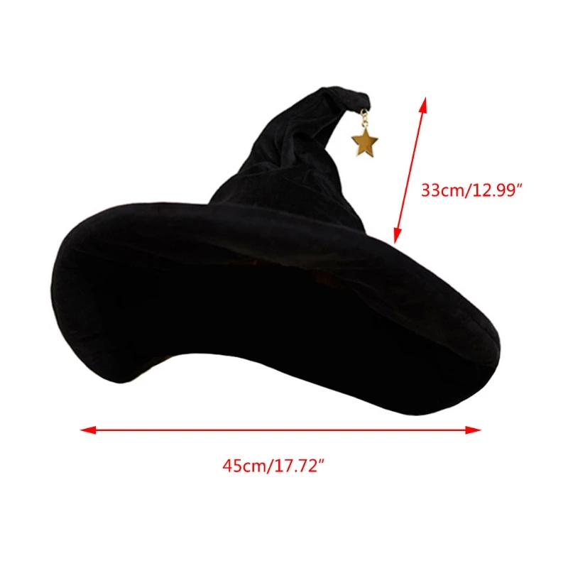 

Women Witch Hat Large Ruched Halloween Witch Hat Costume Accessory for Halloween Party Favor Party Costume Girl