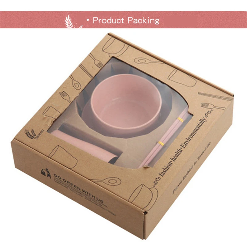 Набор детской посуды 6 шт./компл. столовая посуда из пшеничной соломы бытовые