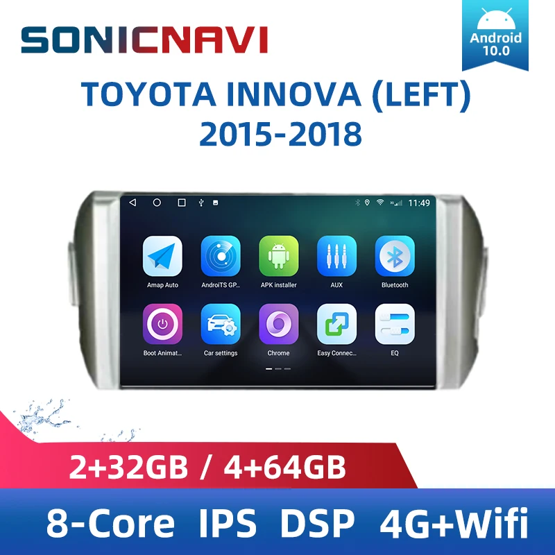 

Автомобильный радиоприемник SONICnavi для Innova (слева) 2015-2018, мультимедийный проигрыватель, Android, авто, 4G, Wi-Fi, GPS, DSP, Carplay, стереоприемник, автомобил...