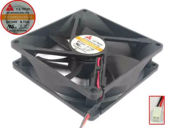Emarco Y.S.TECH FD249225HS-N DC 24V 0.13A 2-проводной размеры: 90x90x25 мм сервер вентилятор охлаждения |