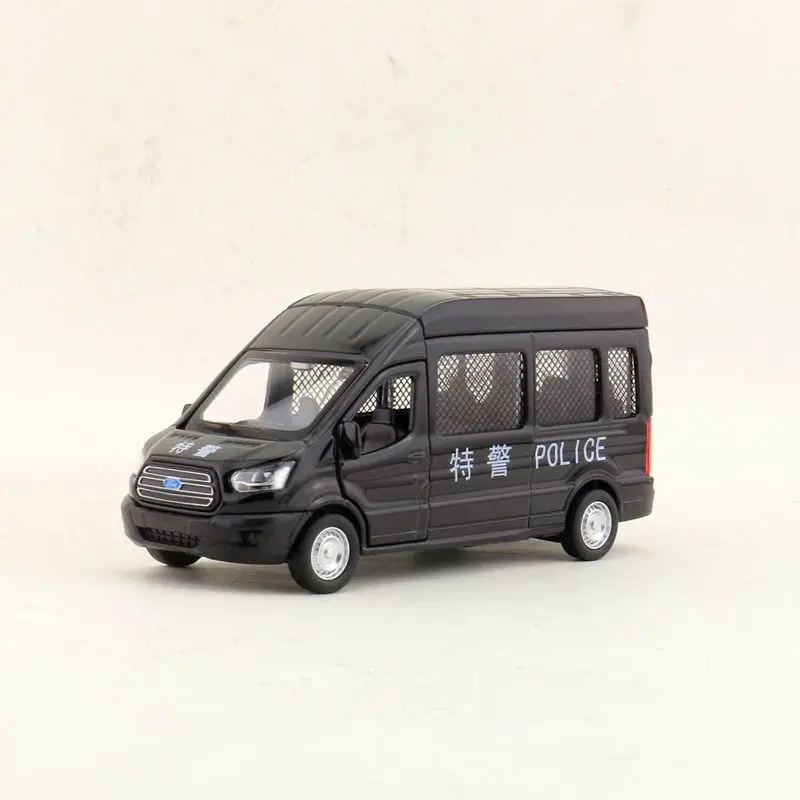 1:52 Scale Ford Transit China Police MPV Pull-Back Alloy Diecast Model Car |