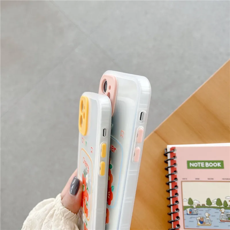 

Cute flowers cherry Phone Case For iphone 12 Mini 11 Pro XS MAX X XR 2020 SE 7 8 plus Clear soft TPU silicon Back Cover
