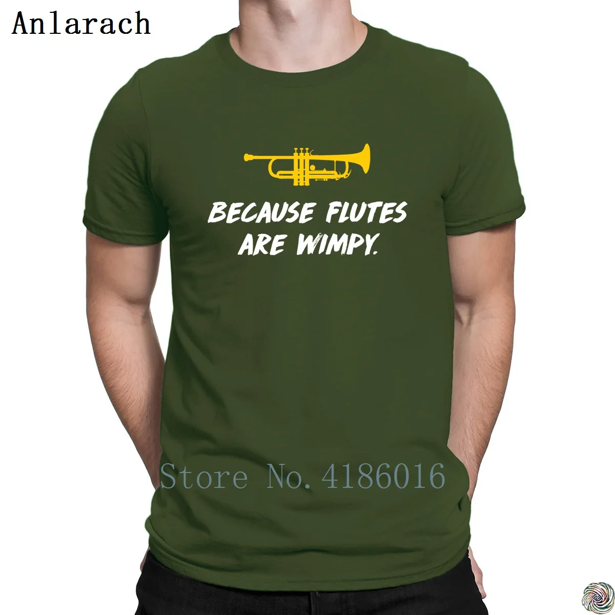 Flutes are Wimpy Trumpeter Band Geek Футболка Топ на заказ для отдыха мужская футболка фанки 100%
