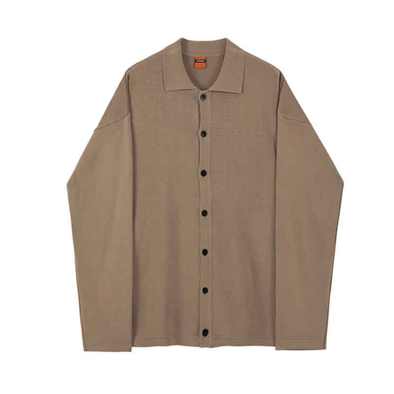 

men's wear kintted Polo shirts spring new single breasted tops loose Korean style casual Lapel outerwear blouse new