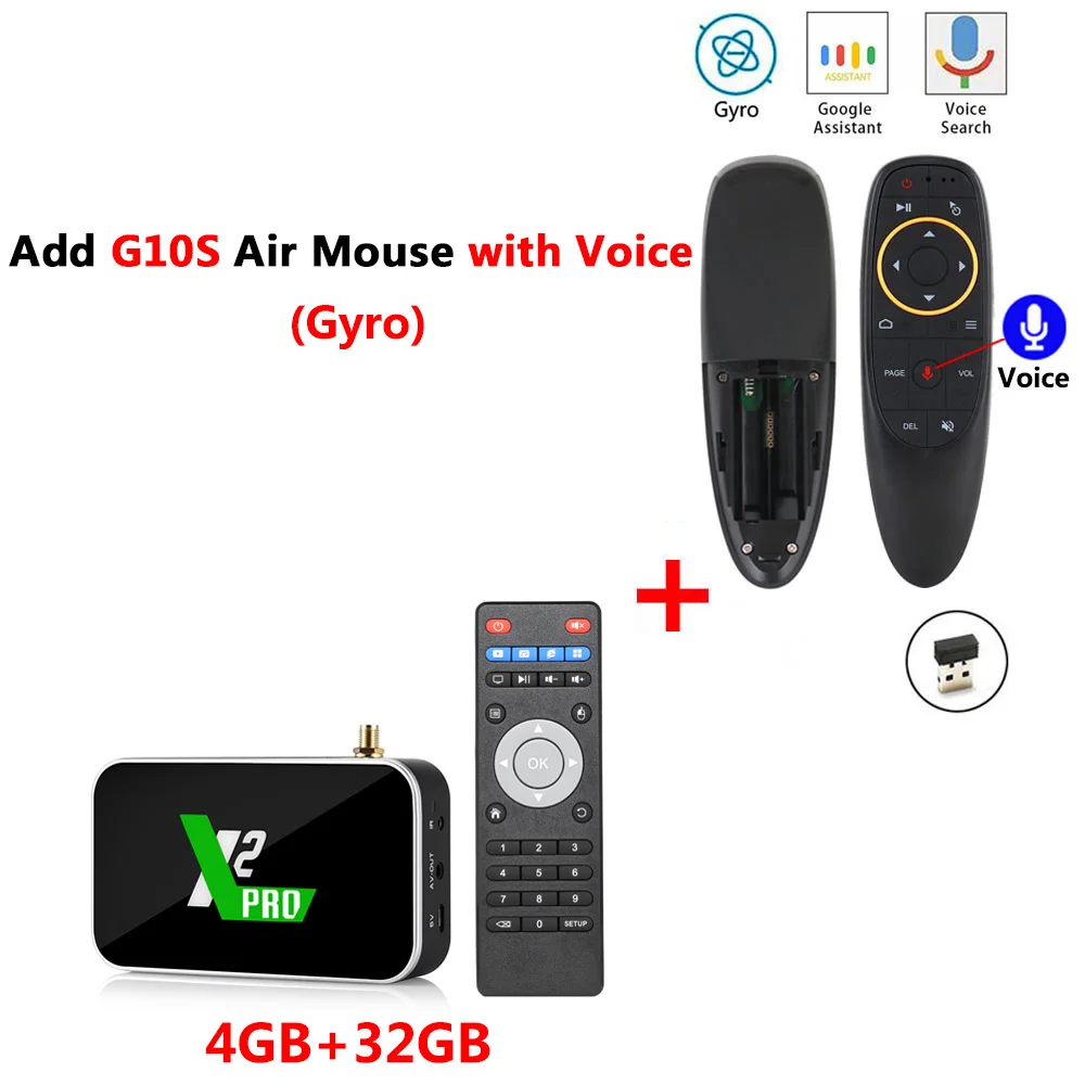X2 PRO add G10S X2 cube X2 PRO Smart Android 9,0 tv Box Amlogic S905X2 2 ГБ 4 ГБ DDR4 16 ГБ 32 ГБ rom 2.4G5G WiFi 1000M Bluetooth 4K HD медиаплеер - Color: X2 PRO add G10S