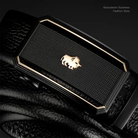 bison denim luxury business male belts fashion genuine leather casual automatic buckle designer men black belt and gift box
