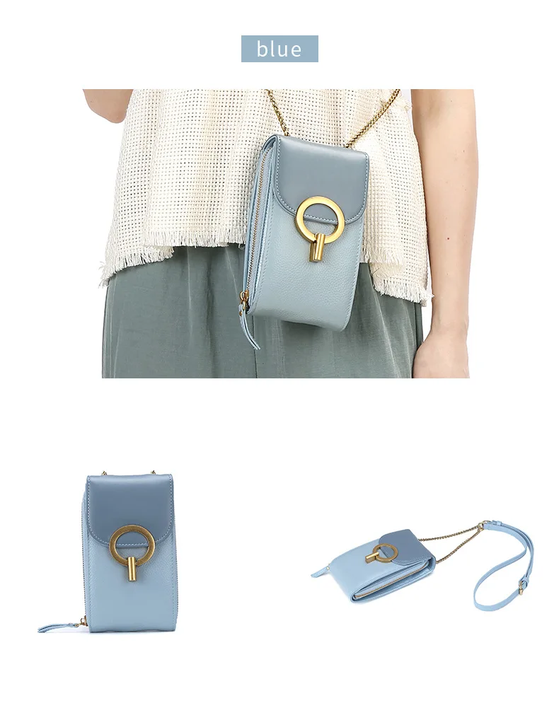 Women Genuine Leather Phone Pouch Bags for iPhone X XS 6 7 8 Small Shoulder Bag for Samsung S9 Crossbody Bags Women Phone Bag