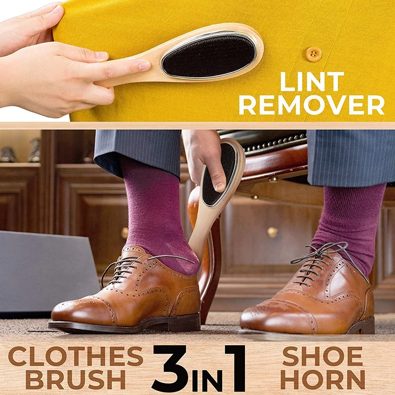 Лидер продаж ворсовая щетка для одежды и рог обуви (деревянная) профессиональная