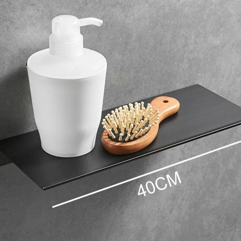 

Стеллаж для хранения в ванной комнате 30-50 см, Современная матовая алюминиевая полка с настенным креплением, поднос для хранения без отверст...