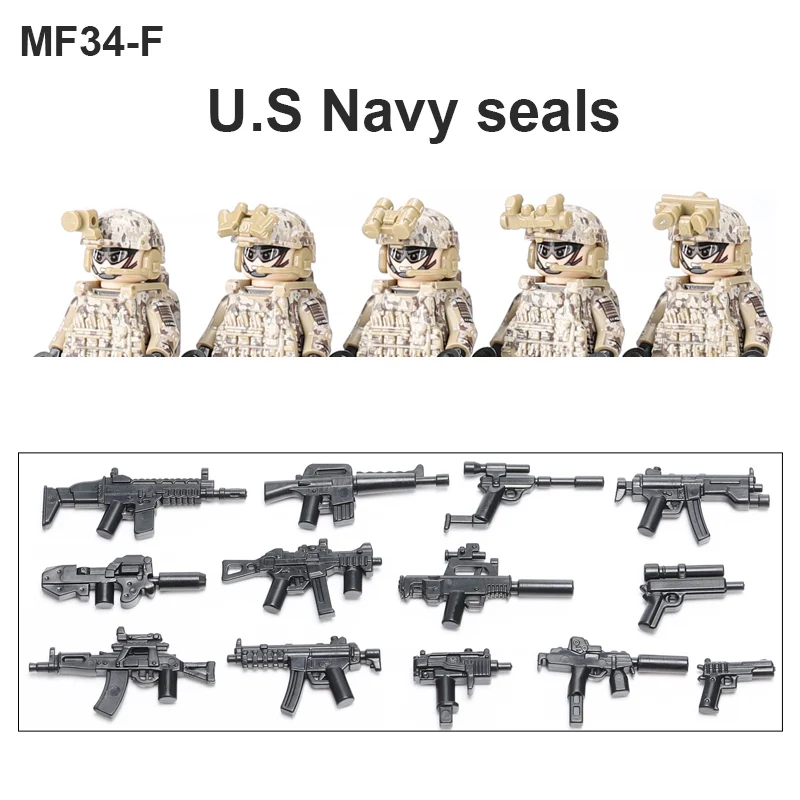 Конструктор BRICKPANDA WW2 военные полицейские шлемы жилеты рюкзаки детские игрушки -